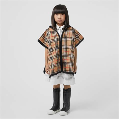 burberry poncho vicky check|burberry jacquard poncho.